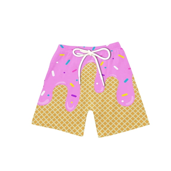 Grblisyd Boys Athletic Shorts Kids Ice Cream Basketball Shorts Quick Dry Shorts for Boys Outdoor Running Gym