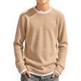 thumbnail image 1 of Grblisyd Boys' Crewneck Waffle Sweatshirts Kids Loose Long Sleeve Pullover Shirts Solid Drop Shoulder Soft Fashion Casual Streetwear, 1 of 3