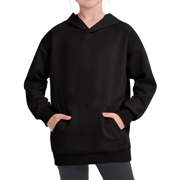 Grblisyd Boys Girls Fashion Hoodies Kids Solid Color Long Sleeve Hooded Sweatshirts with Pocket 5-12 Years