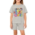 thumbnail image 1 of Grblisyd Boys Girls Summer Clothes Back to School Cute Letter Print & Elastic Waist Short Sleeve Shorts Set Size 6-12, 1 of 4