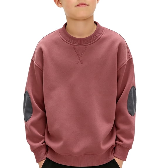 Grblisyd Boys Girls Sweatshirt Kids Fashion Long Sleeve Crewneck Shirts Casual Solid Color Sweatshirts School Pullover Top