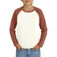 thumbnail image 1 of Grblisyd Boys Raglan Long Sleeve Shirts Size 10-12 Black Basic Teen Boys Clothes Kids Crew Neck Cute Tshirt Trendy Fall Outfits ,Light Brown 8-9Y, 1 of 5