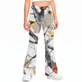 thumbnail image 1 of Grblisyd Camo Pants for Girls Flare High Elastic Waist Dress Trousers Fashion Maple Leaf Print Uniform Pants With Button, 1 of 6