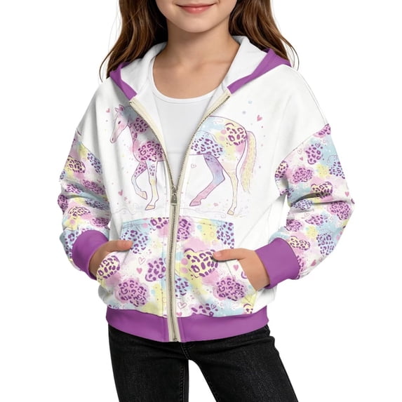 Grblisyd Christmas Zip Up Hoodies for Girls Kids Long Sleeve Comfy Jackets Hooded Sweatshirt for Fall Everyday Wear