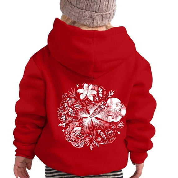 Grblisyd Cute Hoodie Kids Girls Aesthetic Preppy Floral Print Hoodies Kawaii Long Sleeve Graphic Pullover