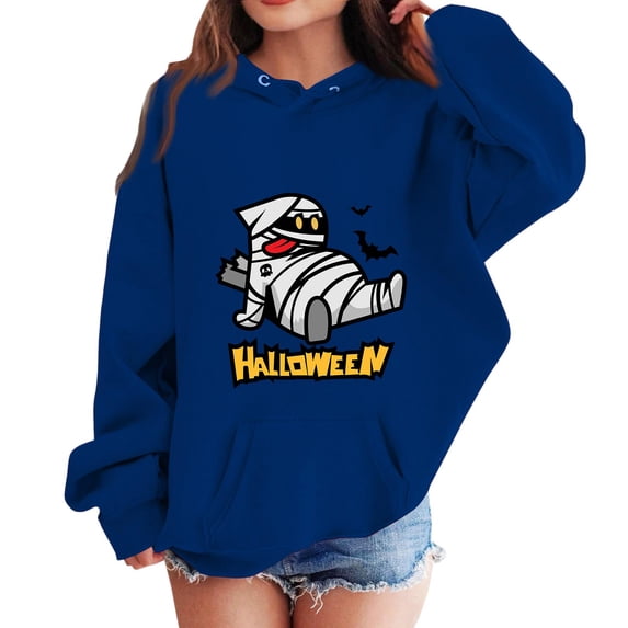 Grblisyd Cute Hoodies for Teen Girls Halloween Print Long Sleeve Pullover Workout Sweatshirts Fall Winter Clothes Size 10-12 Years