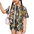 thumbnail image 1 of Grblisyd Cute Outfits for Girls 10-12 Camo Crew Neck Short Sleeve Maple Leaf Print Tops and Elastic Waist Shorts, 1 of 6