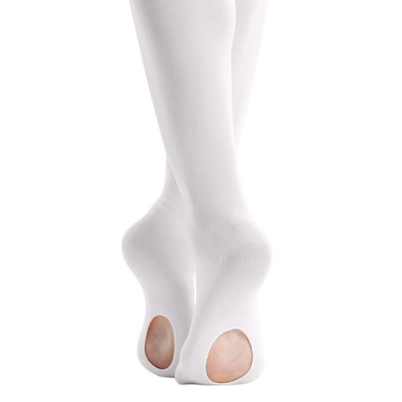 Grblisyd Dance Tights for Girls Convertible Girls' Ballet Tights Opaque Leggings for Toddler, Kids White 13-14 Y