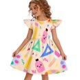 thumbnail image 1 of Grblisyd Dresses for Girls Back to School Pencil School Bus Print Dress Summer Flutter Sleeve A Line Dresses Outfits 7-8T, 1 of 4