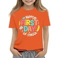 thumbnail image 1 of Grblisyd First Day of School Shirt Girls Boys Letter Print Crew Neck Short Sleeve Tshirt Kids Back to School Graphic Tee Tops, 1 of 3