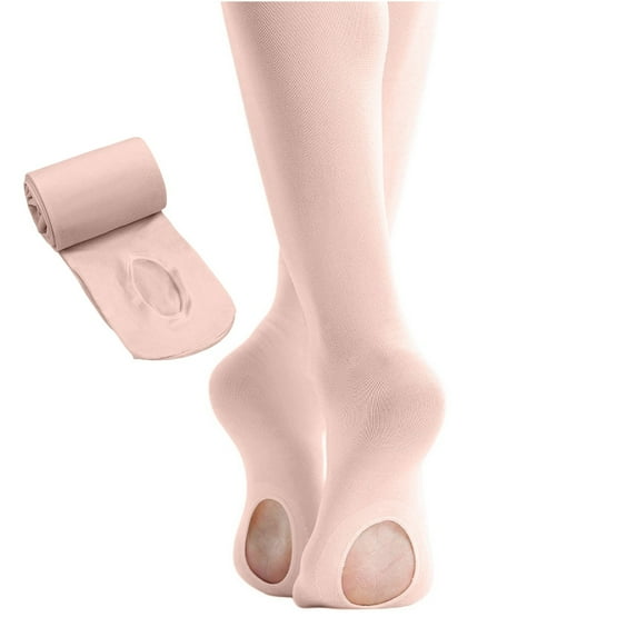 Grblisyd Girl's Ballet Dance Tights, Ultra Soft Convertible Footed Dance Sockings Ballet Transition Tights Light pink 3-5 Y