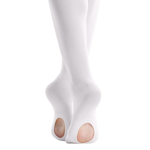 Grblisyd Girl's Ballet Dance Tights, Ultra Soft Convertible Footed Dance Sockings Ballet Transition Tights White 3-5 Y