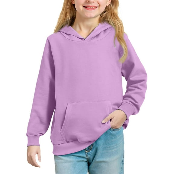 Grblisyd Girl's Cute Hoodies for Girls Girls Hoodies Kids 10-12 Youth Long Sleeve Y2K Tween Tops Cute Sweatshirts Drawstring Pullover Light Purple 170