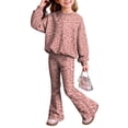 thumbnail image 1 of Grblisyd Girls 2 Piece Outfit Kids Fall Winter Leopard Print Sweatshirt Tops and Trendy Bell Bottom Pants Set Back to School Clothes, 1 of 7