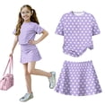 thumbnail image 1 of Grblisyd Girls 2 Piece Outfits 10-12 Years Polka Dots Short Sleeve Tops and Skirt Clothing Sets Summer Outfits, 1 of 5