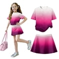 thumbnail image 1 of Grblisyd Girls 2 Piece Outfits Short Sleeve Gradient Top and Mini Skirt Sets Summer Clothes Size 10-12 Years, 1 of 5
