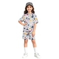 thumbnail image 1 of Grblisyd Girls 2 Piece Summer Outfits Kids Crew Neck Short Sleeve Shirt and Shorts Set Loose Casual Back to School Sets, 1 of 5