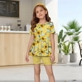 thumbnail image 1 of Grblisyd Girls 2 piece set Short Sleeve Flowing Ruffle Hem Top And Biker Sports Shorts Set 1-13 Years, 1 of 6