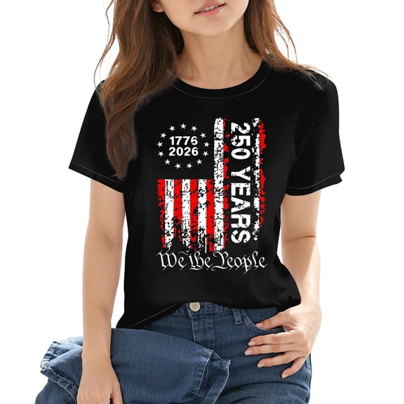 Grblisyd Girls 250 Anniversary USA Shirts 250 Year American Flag Tshirt Girls Patriotic Short Sleeve Crewneck Tee 4th of July Top