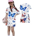 thumbnail image 1 of Grblisyd Girls 4th of July Dress Kids USA Star Striped Dresses American Flag A-line Dress Independence Day Crew Neck Short Sleeve Patriotic Outfit 7-8y, 1 of 6