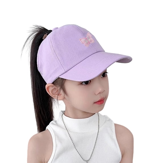 Grblisyd Girls Baseball Hat Butterfly Baseball Hats Kids Washed Funny Hats Adjustable Cute Caps