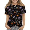 thumbnail image 1 of Grblisyd Girls Boys Short Sleeve T Shirt Kids Cute Pumpkin Print Tops Casaul Summer Crewneck Tees Size 10-12 Years, 1 of 5
