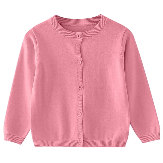 Grblisyd Girls Button Down Cardigan Kids Long Sleeve Crewneck Uniform Knit Sweater