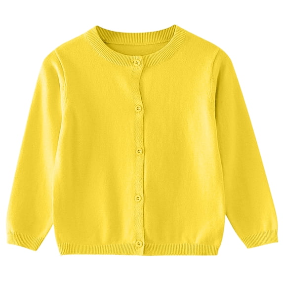 Grblisyd Girls Button Down Cardigan Kids Long Sleeve Crewneck Uniform Knit Sweater