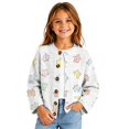 thumbnail image 1 of Grblisyd Girls Button Front Cardigan Sweater Long Sleeve Knit Tops Cute Cartoon Print Button Cardigan With Crew Neck For School Layering Wear, 1 of 6