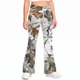 thumbnail image 1 of Grblisyd Girls Camo Pants Flare Leg Kids Camo Maple Leaf Print Pants School Uniform Slacks Preppy Clothes With Button and Pockets, 1 of 6
