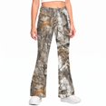 thumbnail image 1 of Grblisyd Girls Camo Pants Flare Leg Kids Camo Maple Leaf Print Pants School Uniform Slacks Preppy Clothes With Button and Pockets, 1 of 6