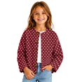 thumbnail image 1 of Grblisyd Girls Cardigan Comfy Kids Button Down Long Sleeve School Uniform Sweaters Cute Print Fall Winter Warm Jacket, 1 of 6