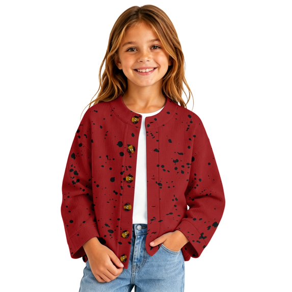 Grblisyd Girls Cardigan Comfy Kids Button Down Long Sleeve School Uniform Sweaters Cute Print Fall Winter Warm Jacket