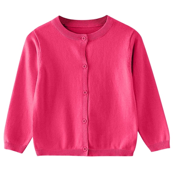 Grblisyd Girls Cardigan Sweater School Uniforms Button Long Sleeve Knit Tops Back to School Clothes