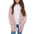 thumbnail image 1 of Grblisyd Girls Cardigan Sweaters with Pockets Open Front Fuzzy Sweater Coats Winter Warm Sherpa Jacket for Kids 5-13 Years, 1 of 6