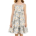 thumbnail image 1 of Grblisyd Girls Dress Casual Square Neck Sleeveless A‑Line Dresses Cute Floral Print Sundress 4-13 Years, 1 of 5