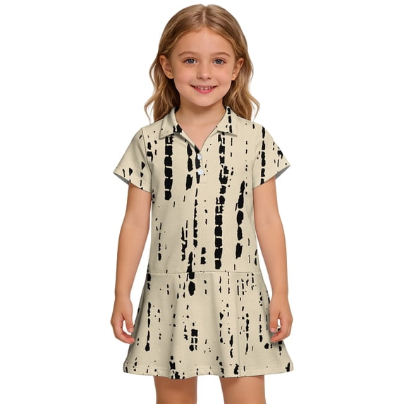 Grblisyd Girls Dress Polka Dots Short Sleeve Uniform Dress Button Up A-line Dress Kids Cute Shirtdress with Pockets 10-12 Years