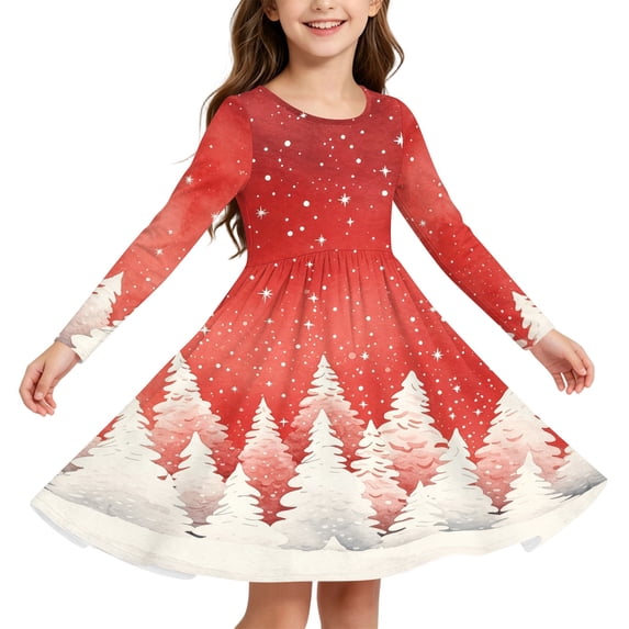 Grblisyd Girls Fall Dresses Christmas Long Sleeve Winter Casual Dress ...
