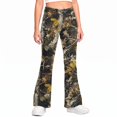 thumbnail image 1 of Grblisyd Girls Flare Leg Uniform Pants High Waist Fashion Camo Maple Leaf Print Bell Bottoms With Button and Pockets, 1 of 6