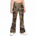 thumbnail image 1 of Grblisyd Girls Flare Leg Uniform Pants High Waist Fashion Camo Maple Leaf Print Bell Bottoms With Button and Pockets, 1 of 6