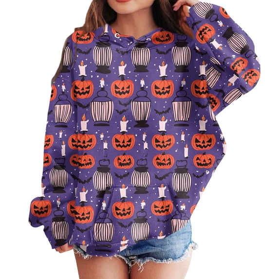 Grblisyd Girls Halloween Hoodies Long Sleeve Sweatshirts Pullover Tops Preppy Cute Hoodies Trendy