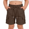 thumbnail image 1 of Grblisyd Girls Hiking Cargo Shorts Kids Bermuda Athletic Summer Casual Drawstring Baggy Solid Color Shorts with Pockets for Girls, 1 of 6