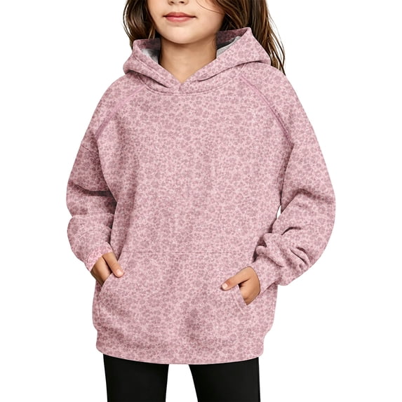 Grblisyd Girls Hoodies Cute Leopard Print Pullover Sweatshirts Fashion Casual Long Sleeve Fall Top