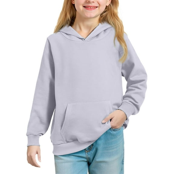 Grblisyd Girls Hoodies Kids 10-12 Youth Long Sleeve Y2K Tween Tops Cute Graphic Hoodie Oversized Hoodie Drawstring Pullover Preppy Sweatshirts Gray 150
