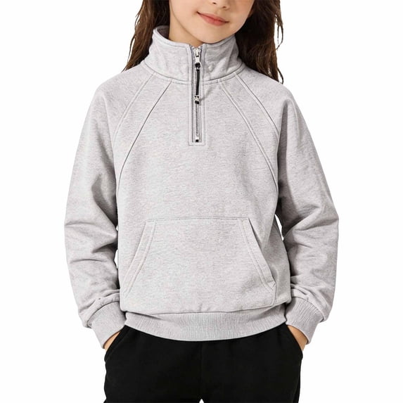 Grblisyd Girls' Hoodies Sweatshirts Half Zipper Pullover Tops for Teen Girls Long Sleeve Sweater