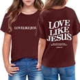 thumbnail image 1 of Grblisyd Girls Love Like Jesus Shirt Christian Jesus Tshirts for Girls Religious Inspirational Tees Bible Verse Tops for Kids 3-12, 1 of 3