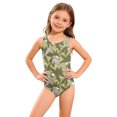 thumbnail image 1 of Grblisyd Girls One-Piece Swimsuit Cute Bathing Suit Racerback Keyhole Crew Neck Athletic Swimwear 2-13Y, 1 of 6
