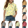thumbnail image 1 of Grblisyd Girls Polo Shirt Cute Animal Print School Uniform Short Sleeve Button Closure Tops for Girls 10-12 Years, 1 of 6
