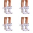 thumbnail image 1 of Grblisyd Girls Ruffle Socks Frilly Socks Cute Lace Socks for Kids 4 Pairs, 1 of 4