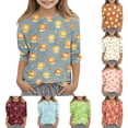 thumbnail image 1 of Grblisyd Girls Shirts 3/4 Length Sleeve Cute Animal Print Graphic Tops Crewneck Kids Casual Basic Loose Tee 7-8Y, 1 of 6